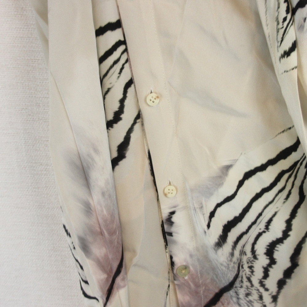 All Saints Astra Piuma Asymmetrical Dress - Cream and Black - Picture 6 of 14